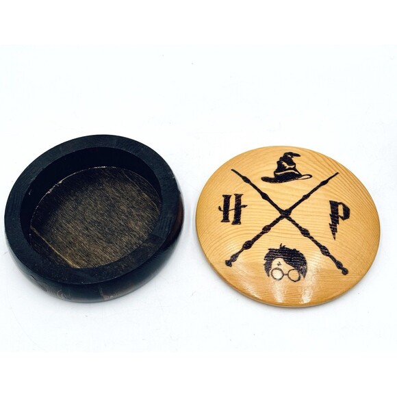 Set of 2 Different Harry Potter Wooden Wood Trinket Boxes with Lids Wood Box - Picture 3 of 9